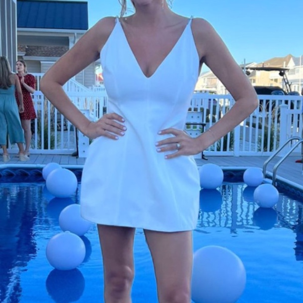 White Saxs Fifth Ave Mini Dress